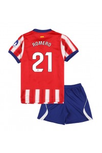 Atletico Madrid Cristian Romero #21 Jalkapallovaatteet Lasten Kotipeliasu 2026-27 Lyhythihainen (+ Lyhyet housut)
